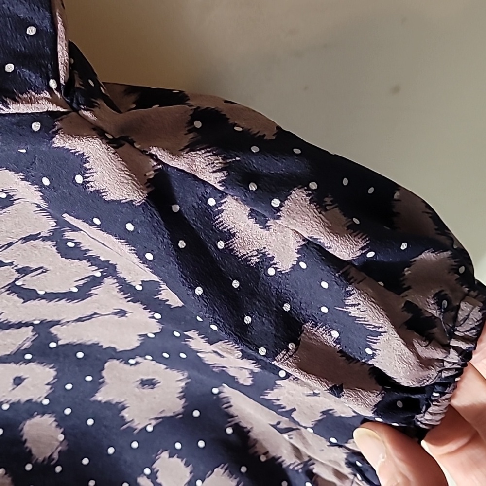 Anthropology Sunday In Brooklyn Floral Batwing Sleeve Top - Brown And Navy Small - Picture 7 of 12